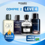4 Perfumes Masculinos (100ml) - Sauvage | Creed | Giorgi Armani | Bleu de Chanel | (5 Anos Armazém do Perfume)