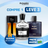 3 Perfumes Masculinos (100ml) - Creed Aventus | Dior Homme Intense | Bleu de Chanel (5 Anos Armazém do Perfume)