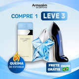 3 Perfumes Femininos (100ml) - Light Blue |  Good Girl | Angel (5 Anos Armazém do Perfume)