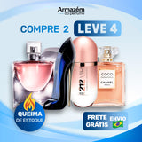 4 Perfumes Femininos (100ml) - 212 VIP Rosé | La Vie est Belle | Mademoiselle | Good Girl (5 Anos Armazém do Perfume)