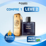 2 Perfumes Masculinos TESTER (100ml) - 1 Million | Bleu de Chanel | (5 Anos Armazém do Perfume)