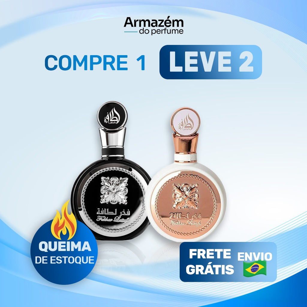Compre 1 Leve 2 Árabe Casal (100ml) | FAKHAR LATAFFA BLACK | FAKHAR LATAFFA WHITE  (5 Anos Armazém do Perfume)